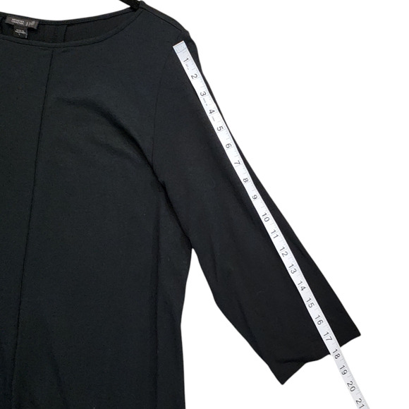 J. Jill Dress Wearever Collection Black, rayon & Spandex, pleated front, sz L - Picture 5 of 11